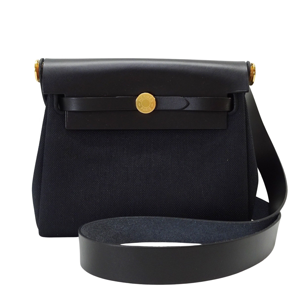 HERMES エルメス ショルダーバッグ エールバッグ ジップ 20 ミニ 黒 (ブラック) トワルミリタリー/ヴァッシュハンター ゴールド金具 K刻印 新品