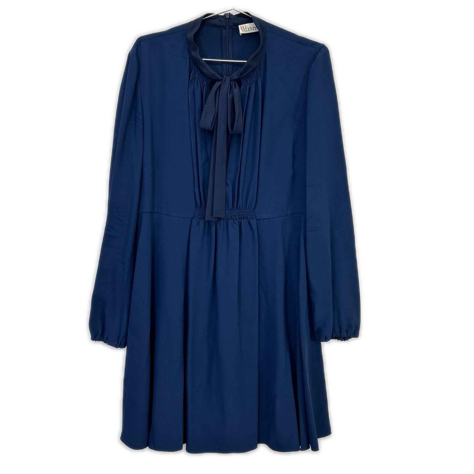 レッドヴァレンチノ QR0VA7P001U ネイビー アセテート ワンピース 40