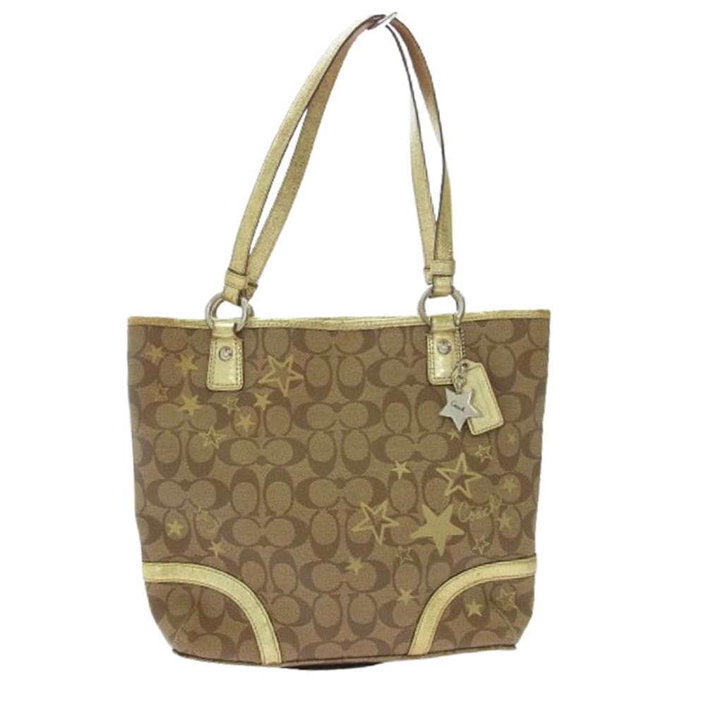 COACH コーチ その他バッグ F18853 ヘリテージ シグネチャー トート バッグ ブラウン系 ゴールド系【中古】