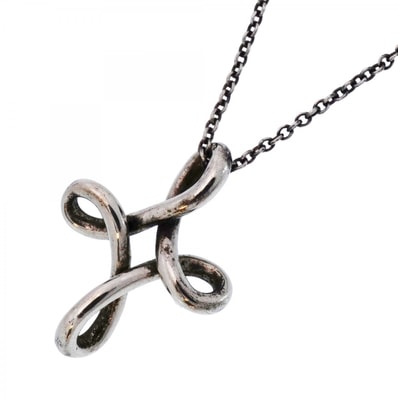 【6jdb0475-k】ティファニー ネックレス インフィニティ クロス シルバー925【中古】レディース