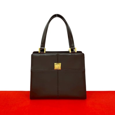 YVES SAINT LAURENT イヴ・サンローラン YSL ロゴ 金具 カーフ レザー ハンドバッグ ブラウン
23946