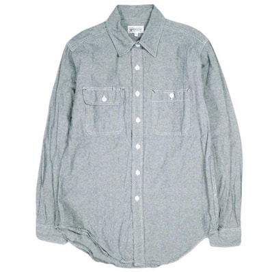 Engineered Garments WORKADAY エンジニアードガーメンツ ワーカデイ アメリカ製 Utility Shirt - Cotton Chambray シャンブレー ユーティリティーシャツ S BLUE 長袖 ワーク トップス g25335