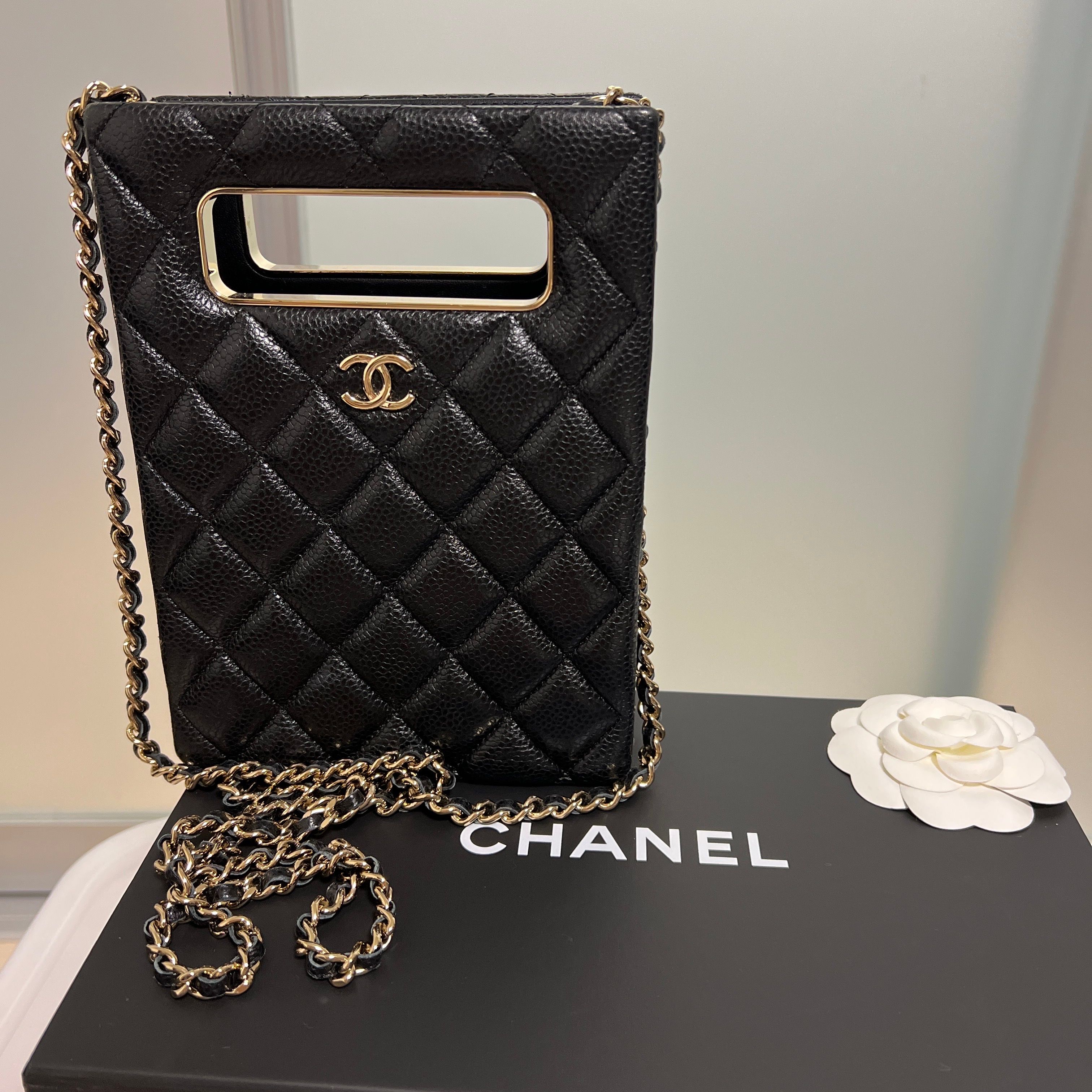 CHANEL Evening Bag Grained Lambskin "Black"
