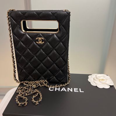 CHANEL Evening Bag Grained Lambskin "Black"
