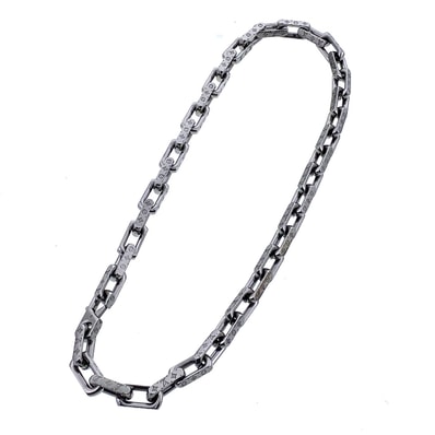 LOUIS VUITTON ルイ・ヴィトン コリエ チェーン モノグラム ネックレス M00307 メタル シルバー メンズ【中古】
