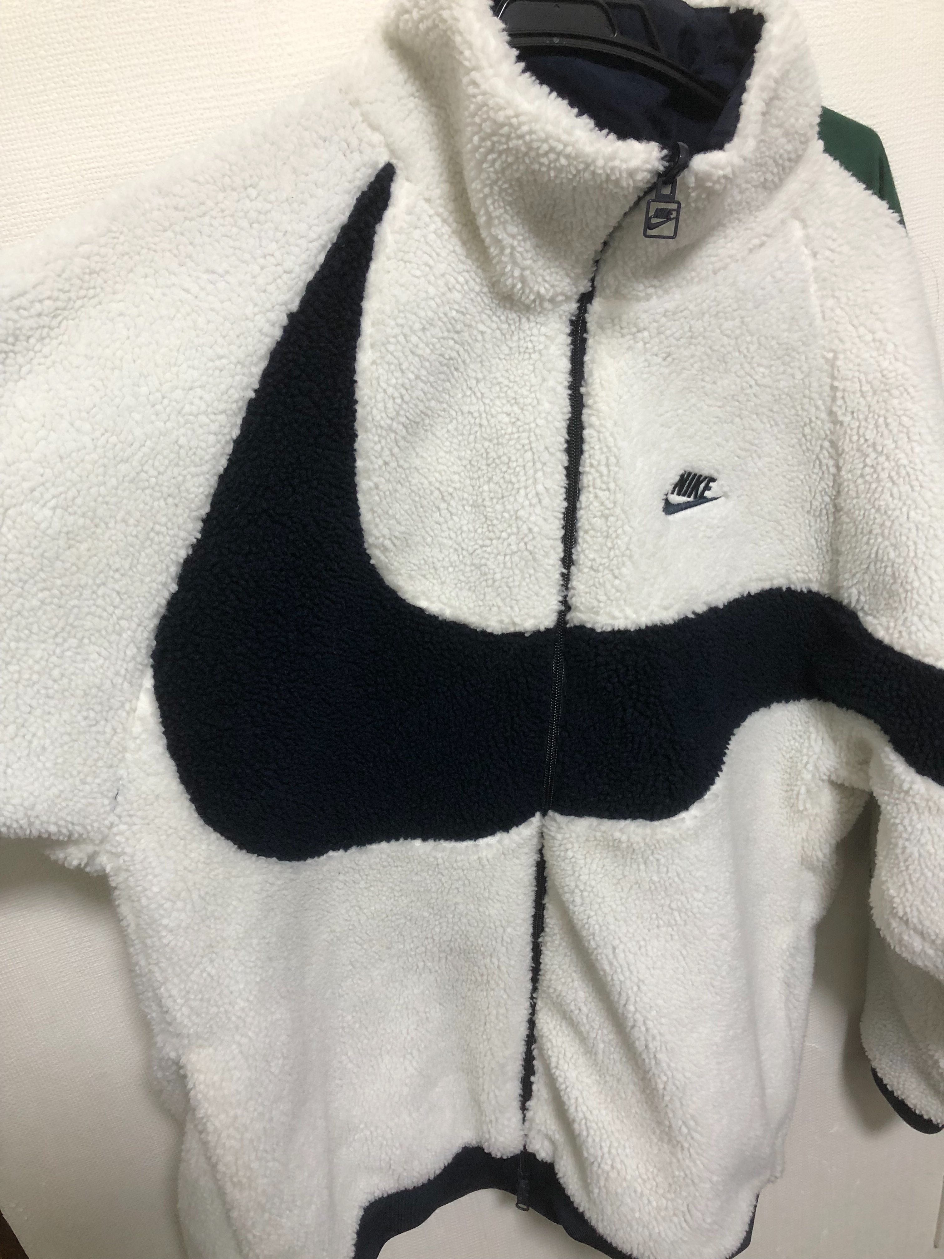 Nike Big Swoosh Reversible Boa Jacket "Sail/Dark Obsidian"