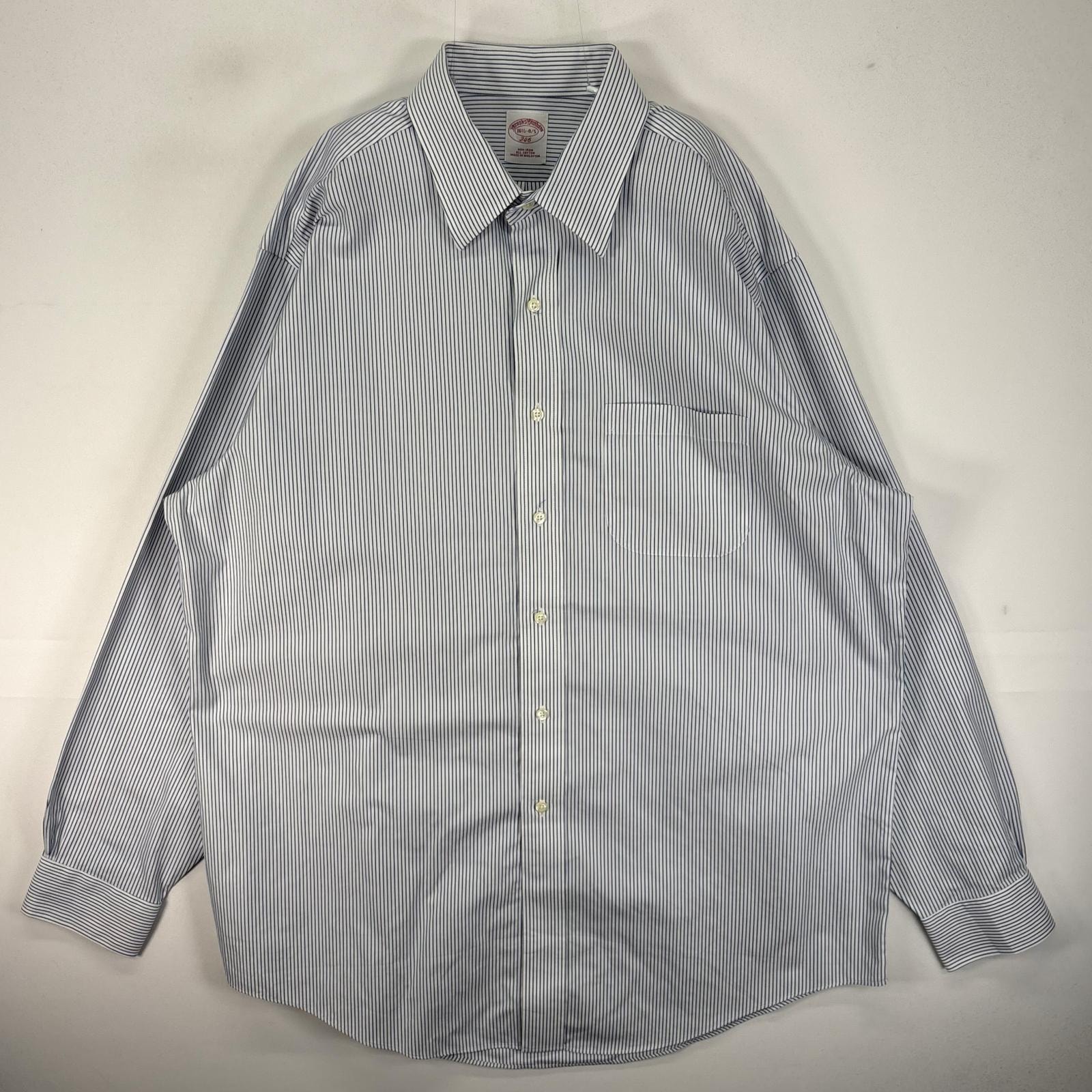 古着 ブルックスブラザーズ Brooks Brothers 長袖シャツ 胸ポケット カラーステイ L  ブルー系 ストライプ メンズ