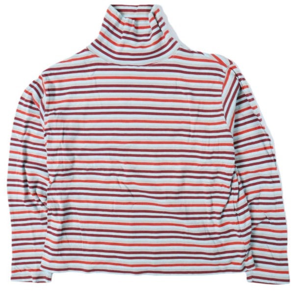 BEAMS BOY ビームスボーイ フライスマルチボーダータートルネックプルオーバーカットソー 13-14-0375-101 ONE SIZE SAX 長袖 Tシャツ トップス g13812