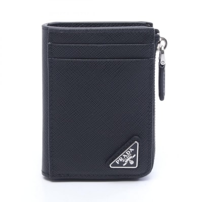 プラダ PRADA SAFFIANO TRIANG カードケース コインケース 財布 サフィアーノレザー レディース ブラック系 2MC129QHHF0002 【新品】