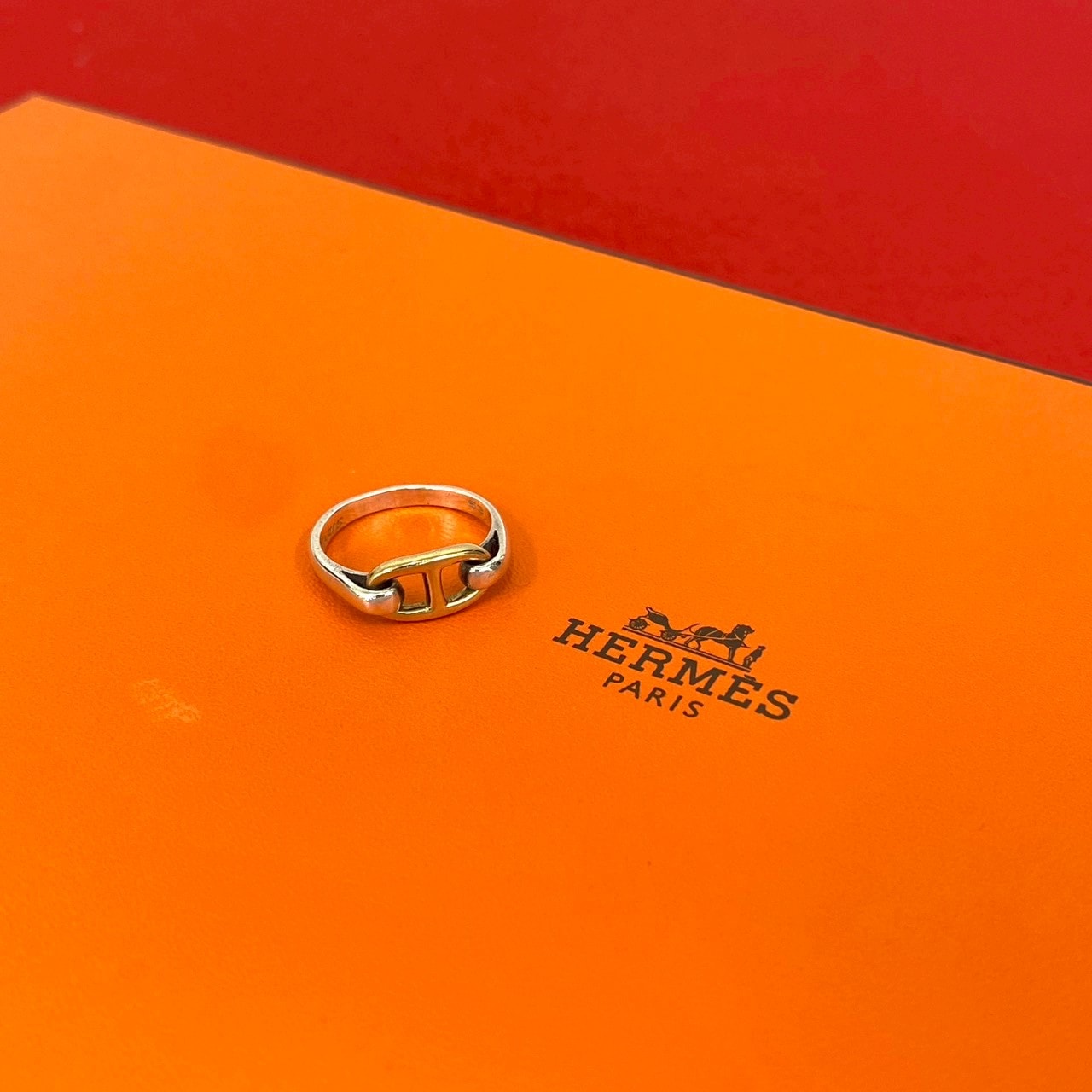 HERMES エルメス シェーヌダンクル リング シルバー925 K18ゴールド リング・指輪 11号 シルバー
 29049