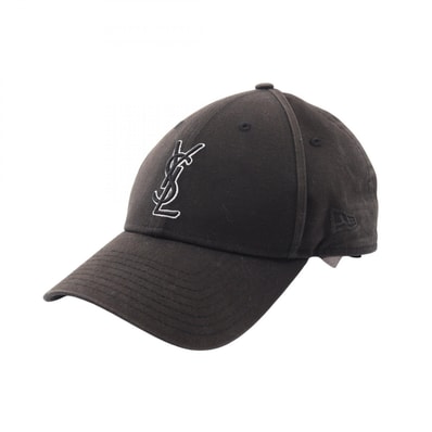 サンローランパリ SAINT LAURENT PARIS SAINT LAURENT PARIS × NEW ERA YSLロゴ ベースボール キャップ 帽子 コットン メンズ ブラック系 687687 【中古】