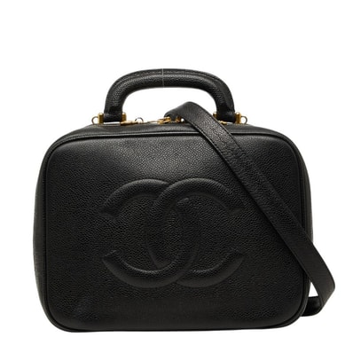シャネル ココマーク バニティバッグ ハンドバッグ ショルダーバッグ 2WAY ブラック キャビアスキン レディース CHANEL 【中古】