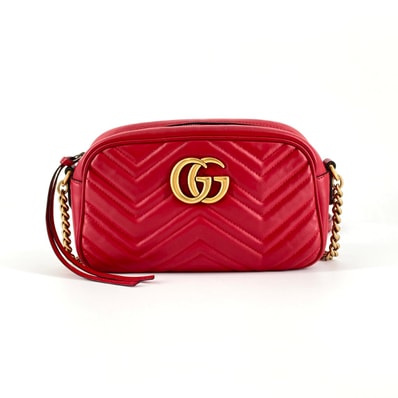 GUCCI(グッチ) GGマーモント ショルダーバッグ レッド