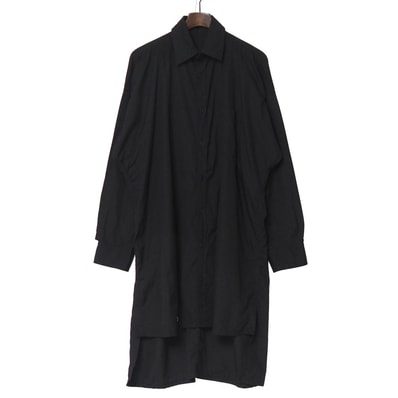 ■美品■2025AW■Yohji Yamamoto POUR HOMME ヨウジヤマモトプールオム 長袖シャツ サイズ2 アシメヘム ロングシャツ 環縫い ブランド古着【中古】20260730/RB0180
