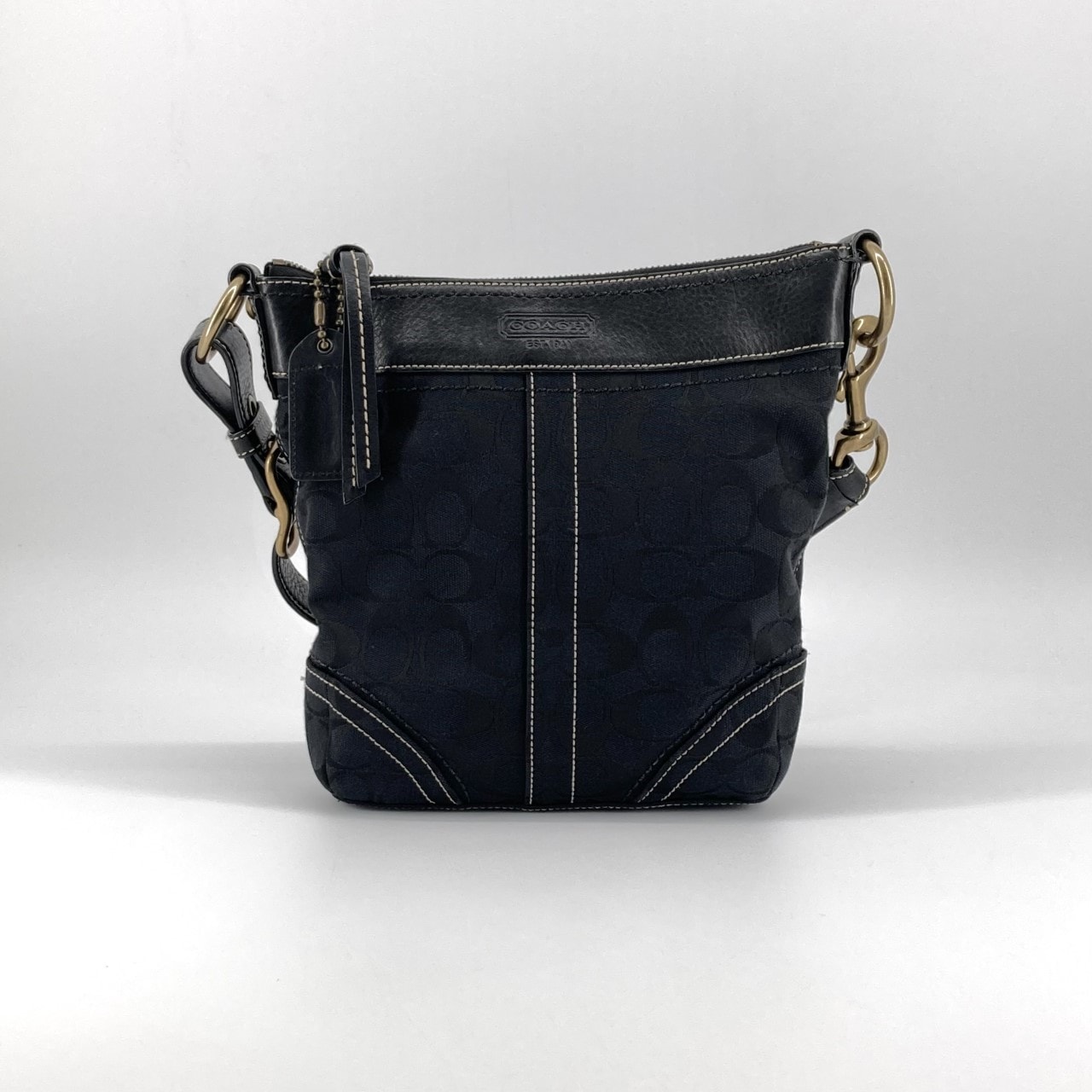 COACH(コーチ) シグネチャーキャンバス レザー 10402 ショルダーバッグ ブラック