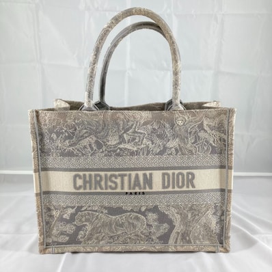 Christian Dior(クリスチャン・ディオール)ブックトート ミディアム トラ キャンバス ベージュ