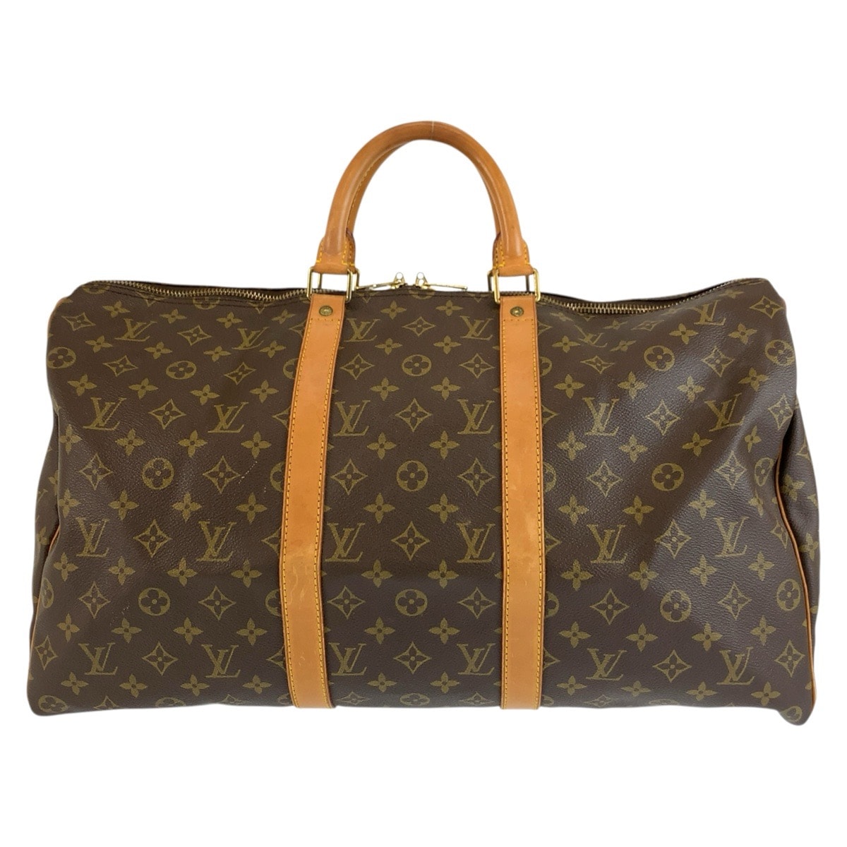 LOUIS VUITTON ルイヴィトン モノグラム キーポル50 ブラウン ゴールド金具 PVC レザー/ ボストンバッグ 男女兼用 1-0292577 【中古】