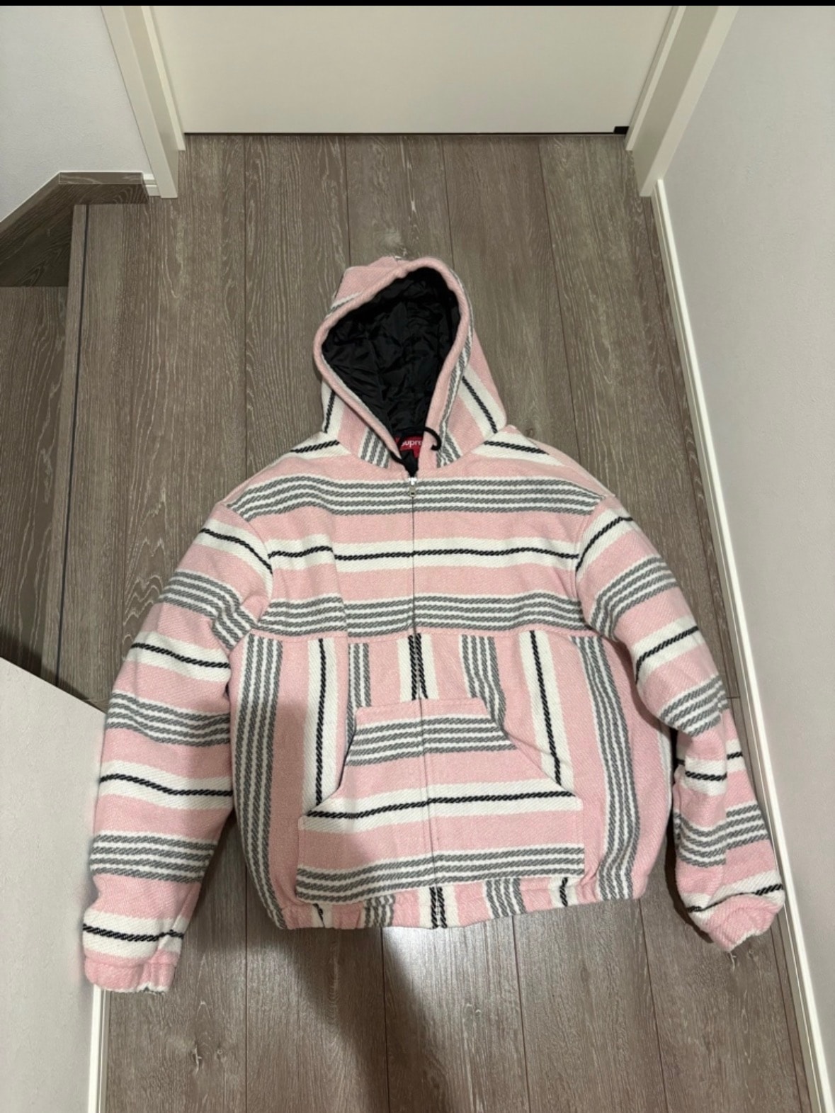 Supreme Woven Stripe Hooded Jacket "Pink"