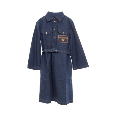 グッチ GUCCI ワンピース 衣料品 トップス コットン レディース ネイビー系 【中古】
