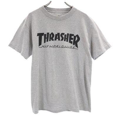 HUF ハフ スラッシャー 半袖 Tシャツ S グレー系 THRASHER