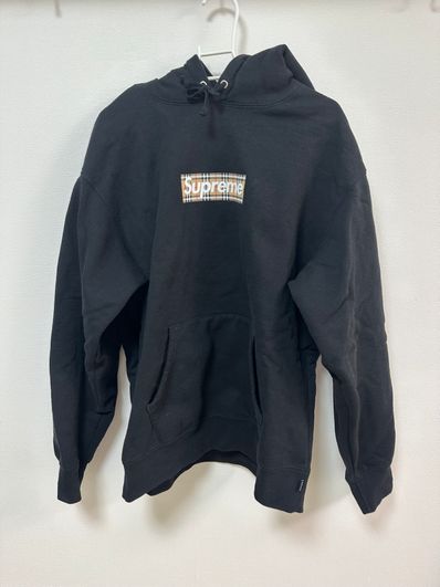 Supreme / Burberry Box Logo Hooded Sweatshirt "Black"