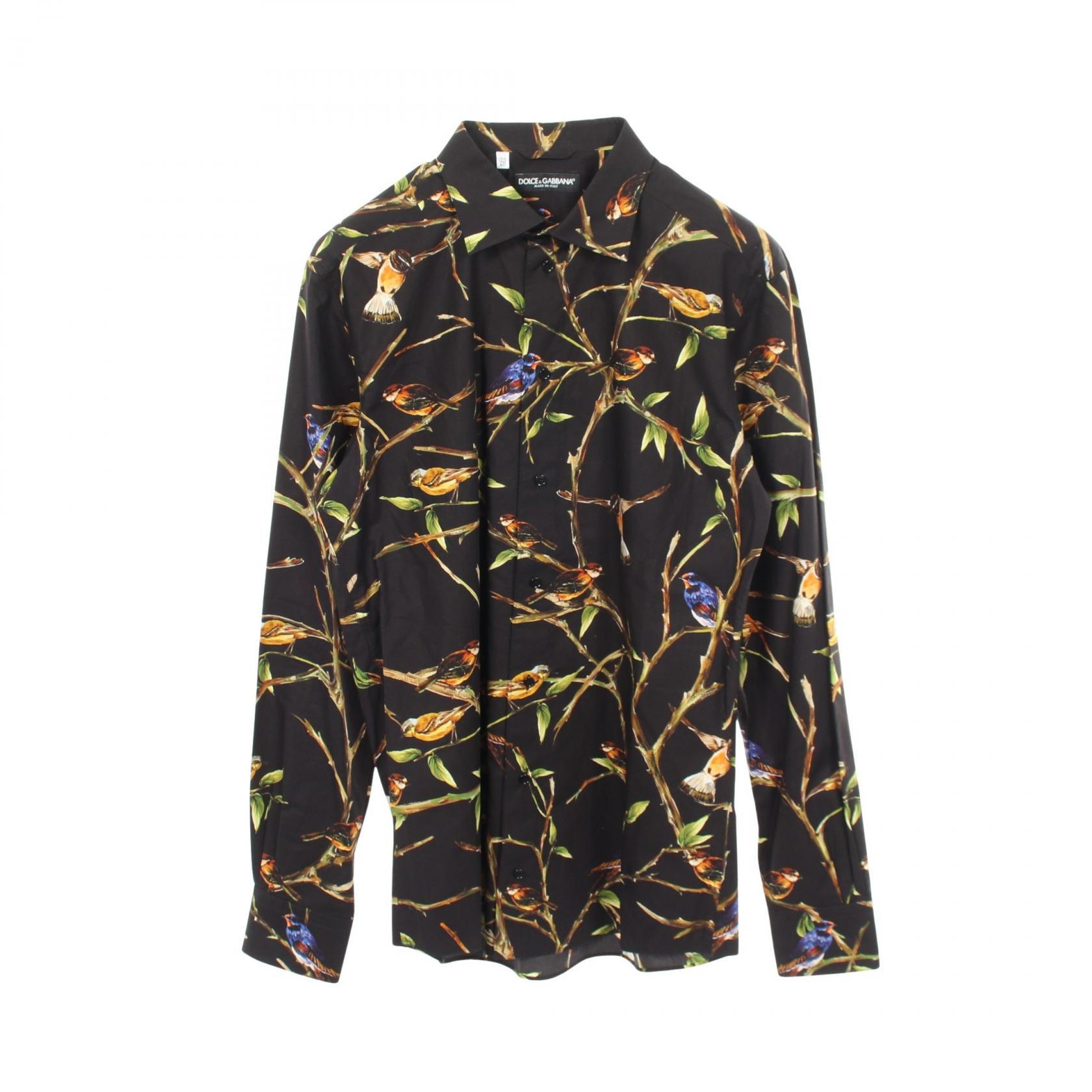 ドルチェアンドガッバーナ DOLCE & GABBANA 鳥 総柄 衣料品 トップス コットン メンズ ブラック系 / マルチカラー 【中古】