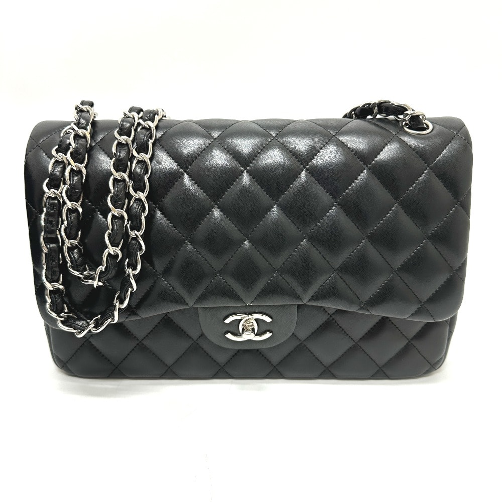 シャネル CHANEL マトラッセ30 A58600 Wフラップ Wチェーン 肩掛け 斜め掛け カバン ショルダーバッグ ラムスキン ブラック