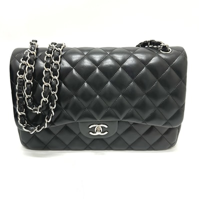 シャネル CHANEL マトラッセ30 A58600 Wフラップ Wチェーン 肩掛け 斜め掛け カバン ショルダーバッグ ラムスキン ブラック