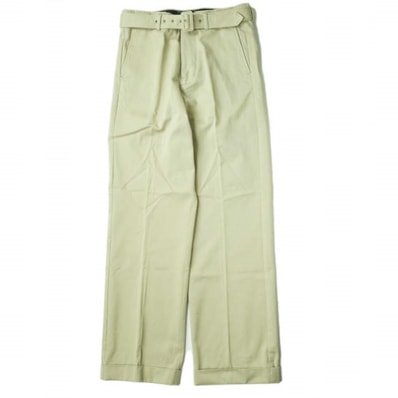 新品
UNUSED アンユーズド 20SS 日本製 BELTED PANTS ベルテッドチノパンツ UW0840 2 Beige ジップフライ ボトムス g6511