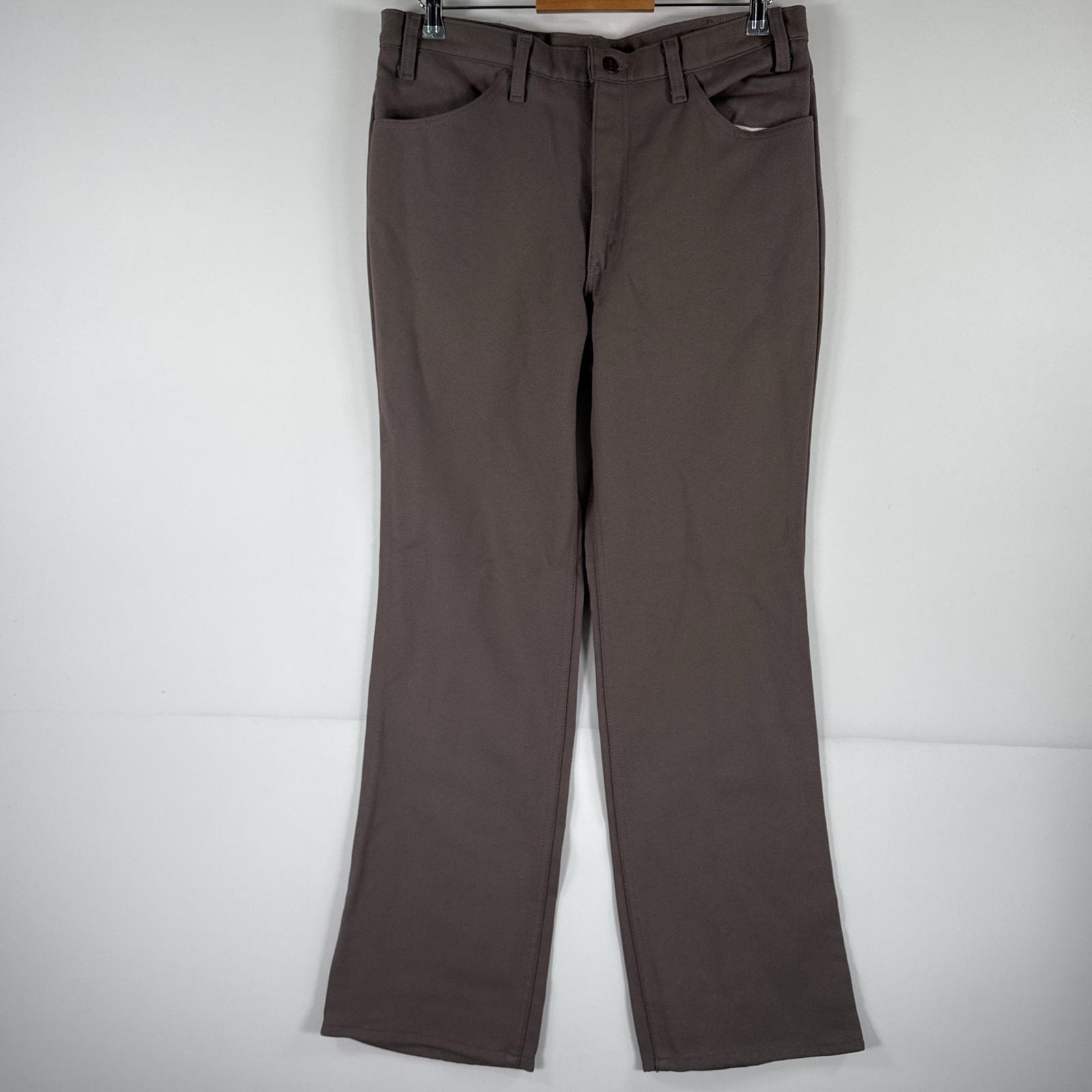 古着 90's/90年代 リーバイス Levi's USA製 スラックスパンツ ランチャーパンツ フレア ブーツカット ポリエステル w36 L32 ベージュ メンズ