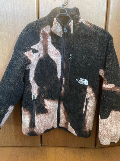 Supreme x The North Face Bleached Denim Print Fleece Jacket "Black"