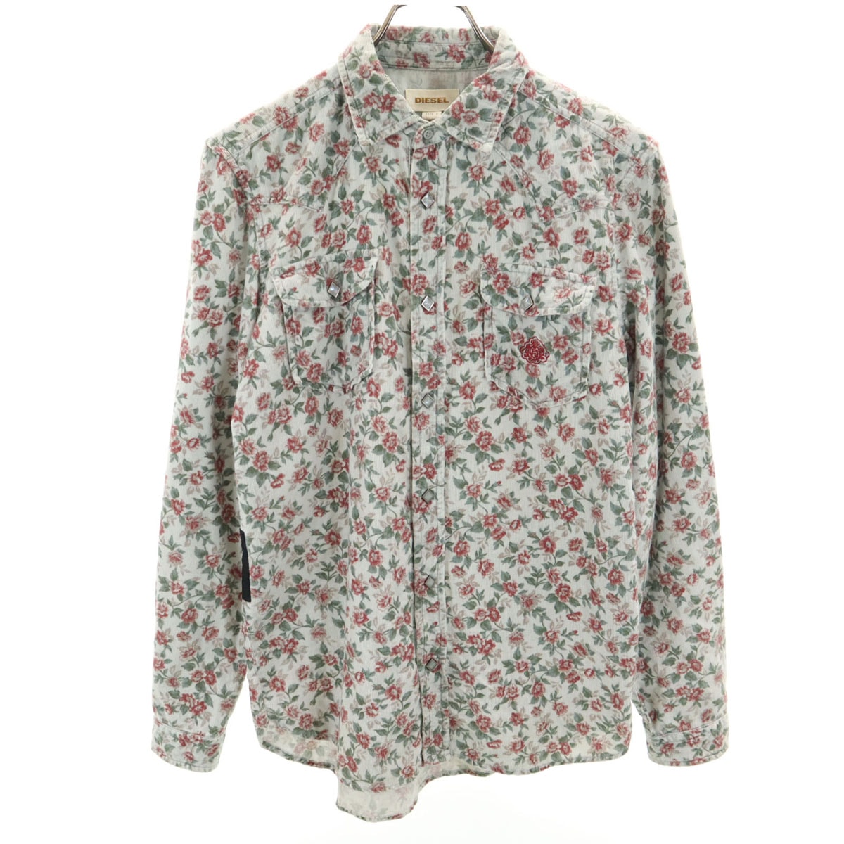 C (やや傷や汚れあり)】DIESEL ディーゼル 花柄 長袖 コーデュロイ
