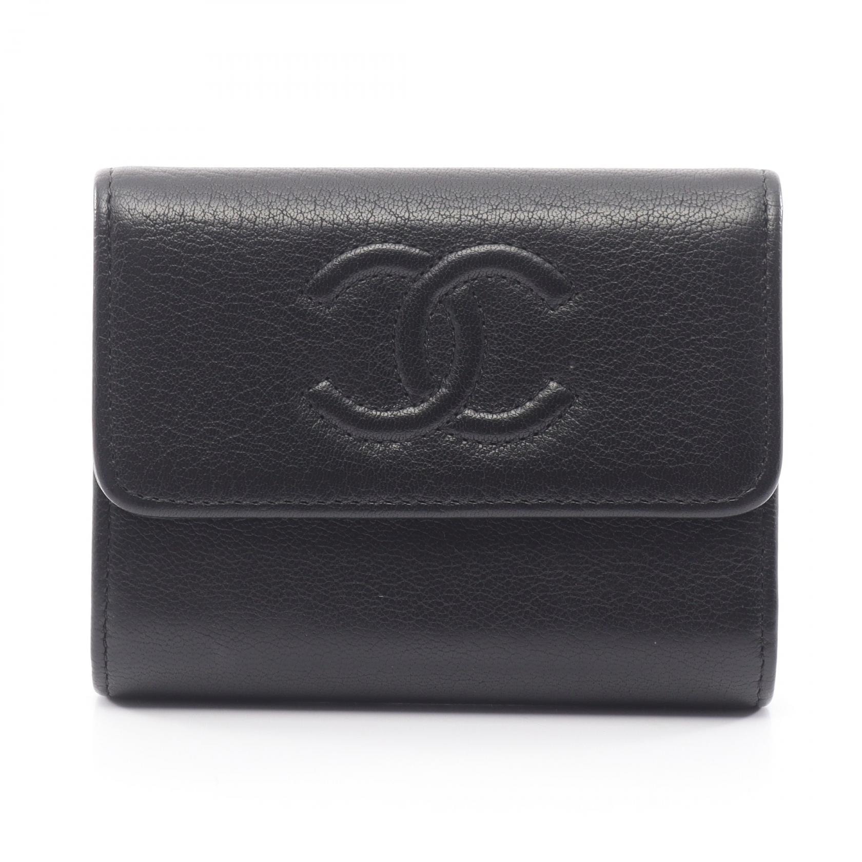 シャネル CHANEL ココマーク コインケース 財布 レザー レディース ブラック系 【中古】