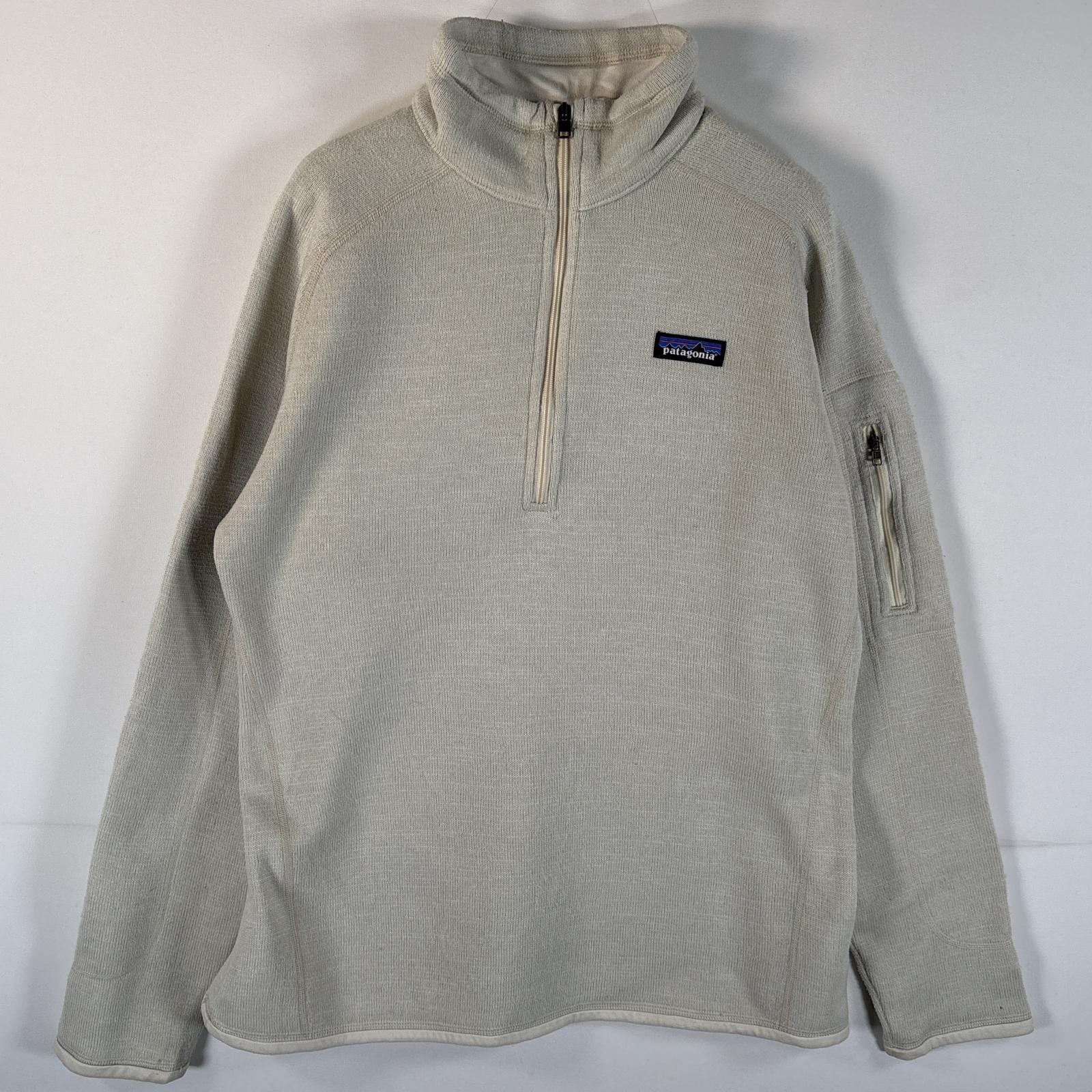 古着 パタゴニア patagonia ハーフジップフリースジャケット ベターセーター ワンポイントロゴ トレーナー L ベージュ系 レディース
