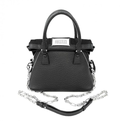 メゾン マルジェラ Maison Margiela 11 5AC マイクロ S56WG0081 レザー ブラック 2wayショルダー【鑑定済み】正規品
