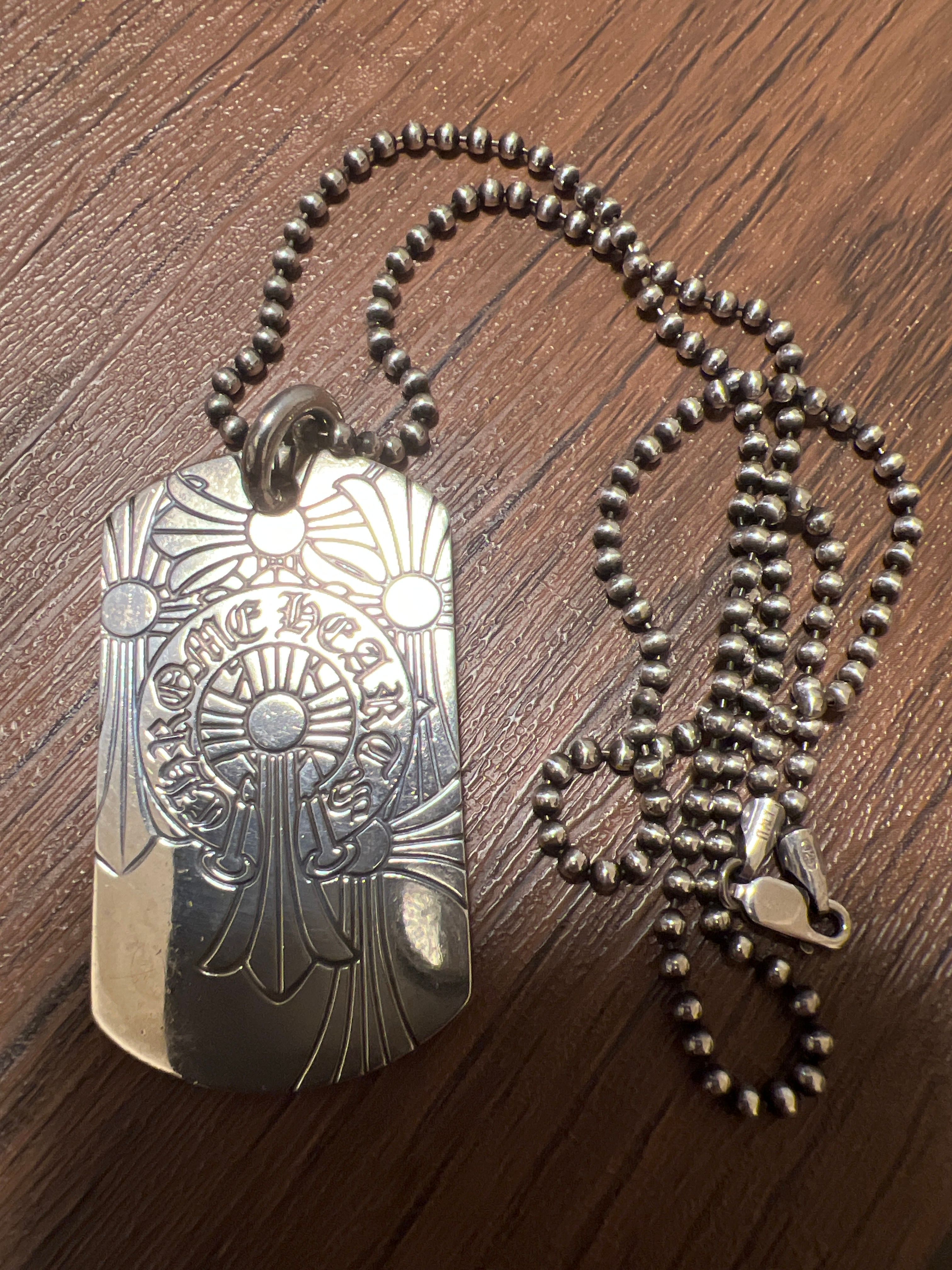 Chrome Hearts Dog Tag God Breath The World "Silver"