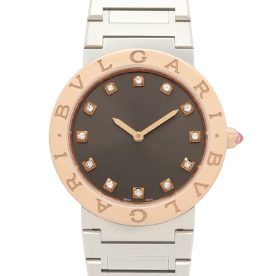 ブルガリ BVLGARI ブルガリブルガリ 12Pダイヤ 腕時計 時計 K18PG(ピンクゴールド) ステンレススチール ダイヤモンド レディース グレー系 BBP33SG 【中古】