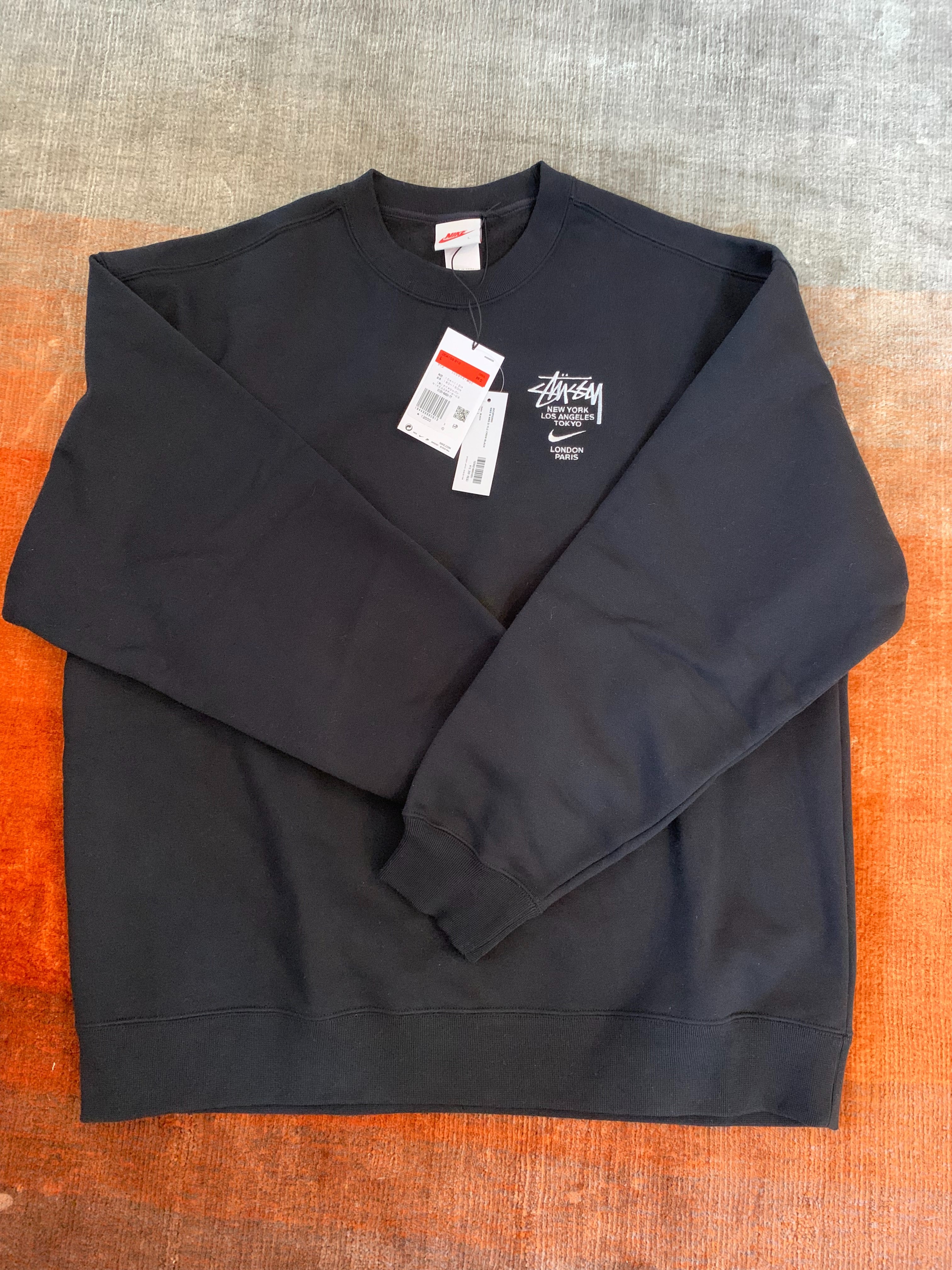 Nike x Stussy International Crewneck Sweatshirt (US Size) "Black" DC4198-010