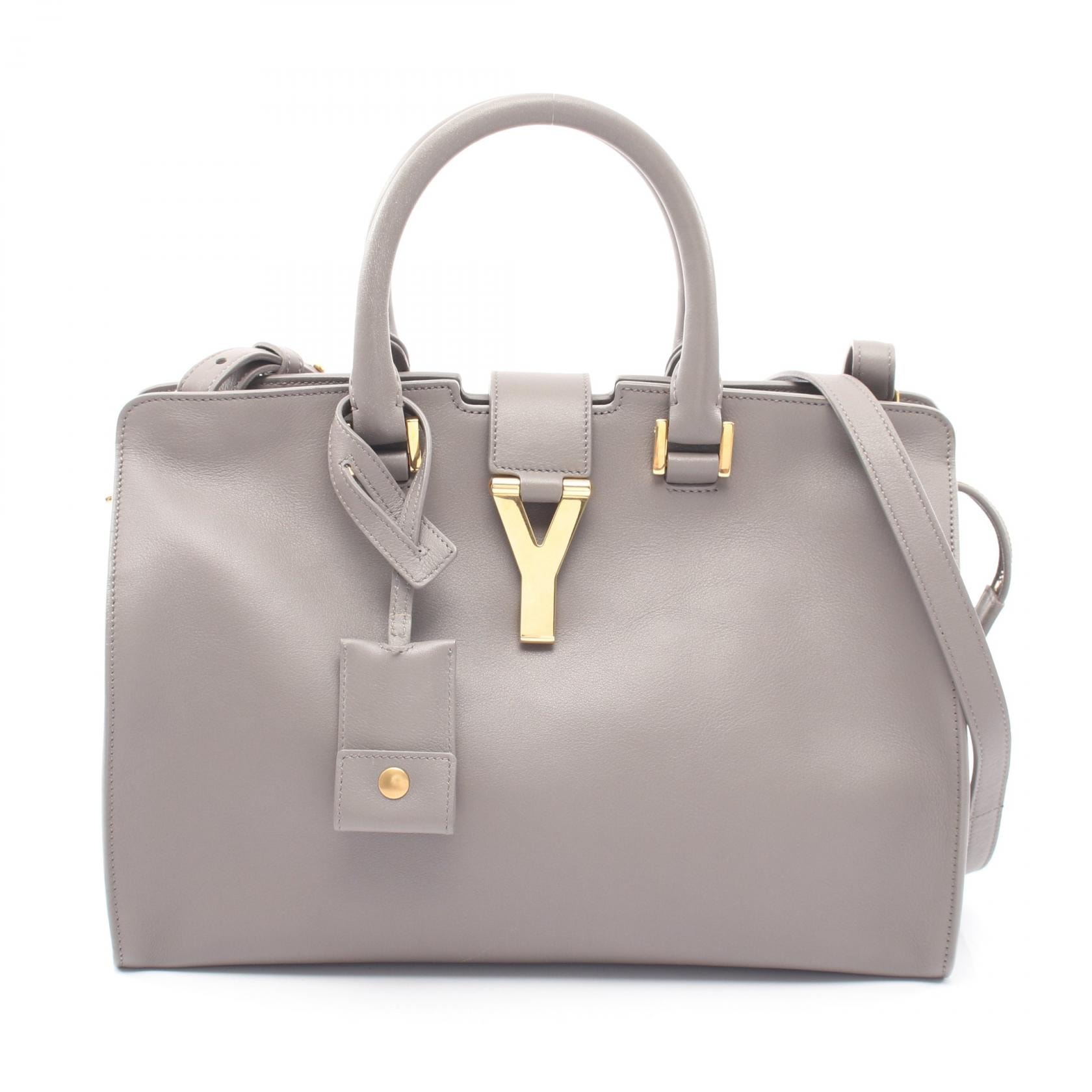 サンローランパリ SAINT LAURENT PARIS プチカバス Yライン 2WAY ハンドバッグ バッグ レザー レディース グレー系 CLD311210 【中古】