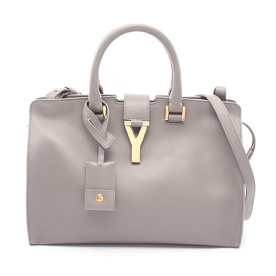 サンローランパリ SAINT LAURENT PARIS プチカバス Yライン 2WAY ハンドバッグ バッグ レザー レディース グレー系 CLD311210 【中古】
