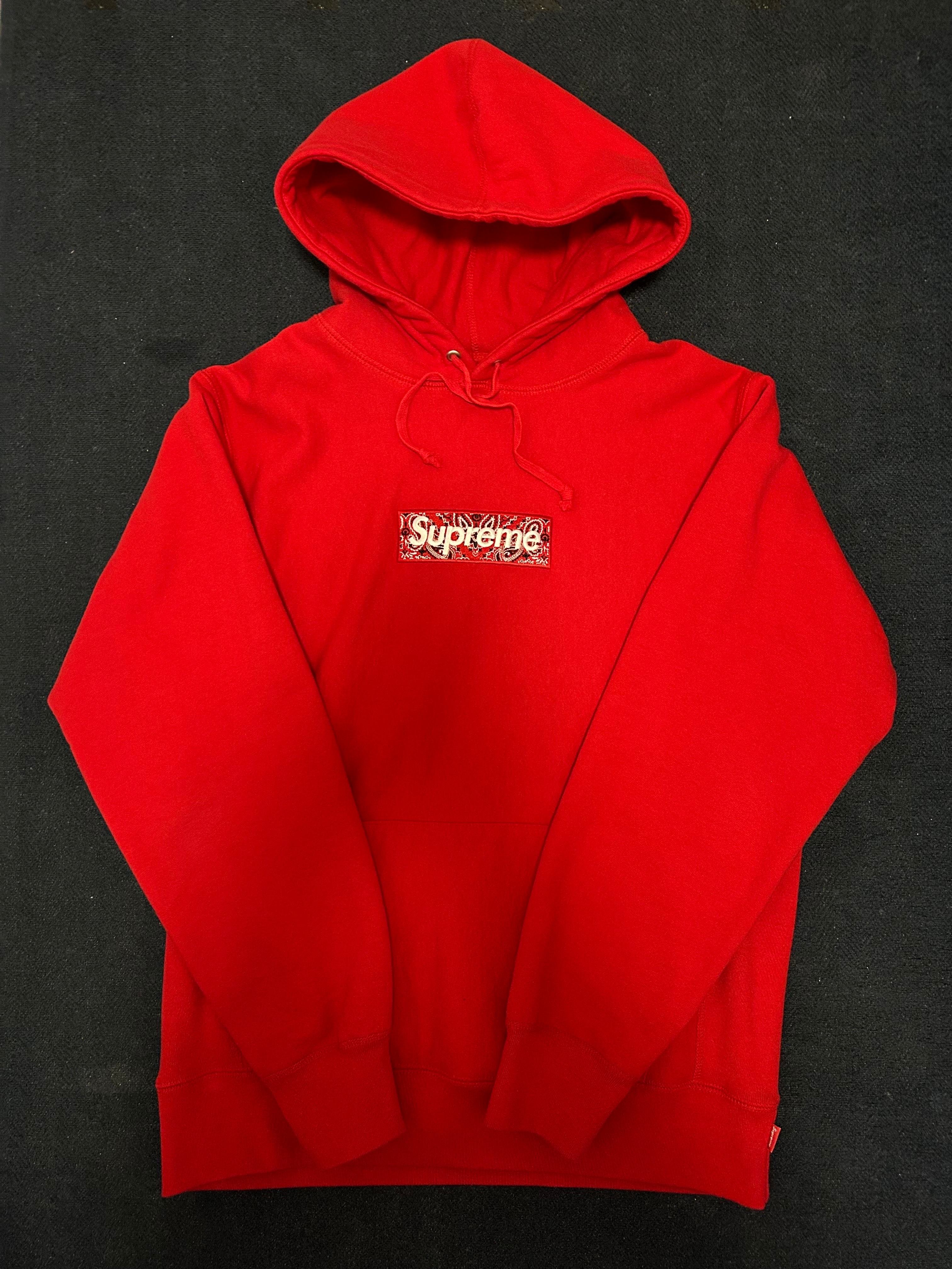 Supreme Bandana Box Logo Hooded Sweatshirt "Red"