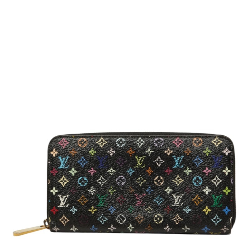 ルイ ヴィトン モノグラム ジッピーウォレット 長財布 M60243 ブラック マルチカラー PVC レディース LOUIS VUITTON 中古