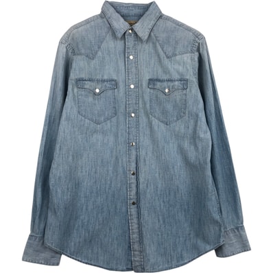 古着 ラルフローレン Ralph Lauren POLO RALPH LAUREN CLASSIC FIT シャンブレー 長袖 ウエスタンシャツ メンズM相当/eaa628939