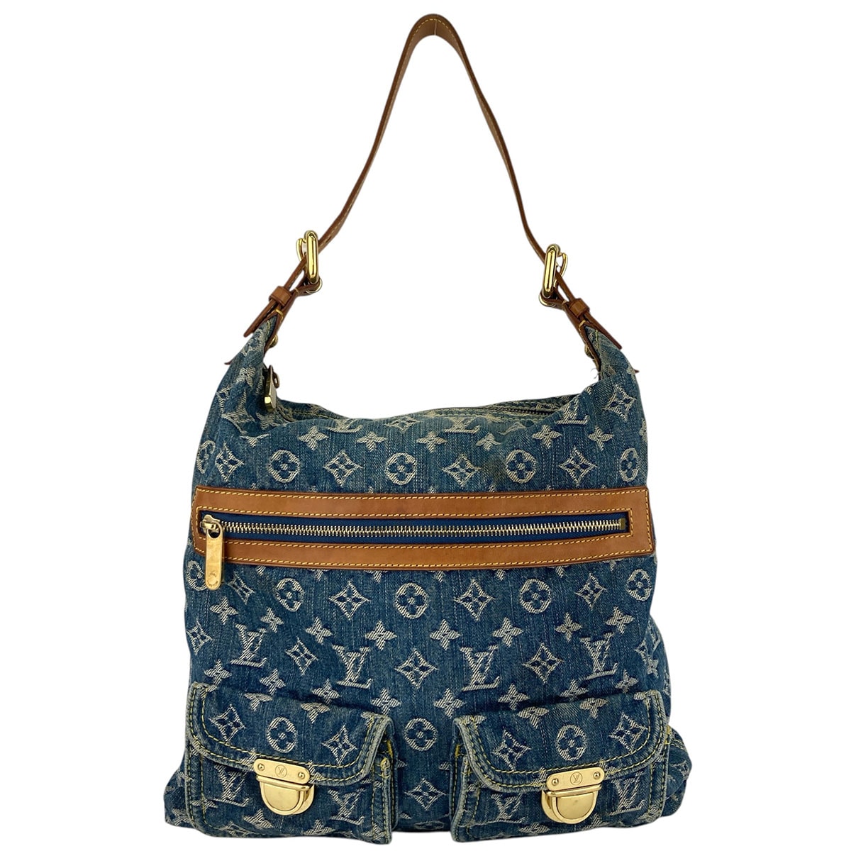 LOUIS VUITTON ルイ・ヴィトン バギーGM デニム ハンドバッグ 2WAY ショルダーバッグ M95048 モノグラムデニム ブルー  レディース【中古】