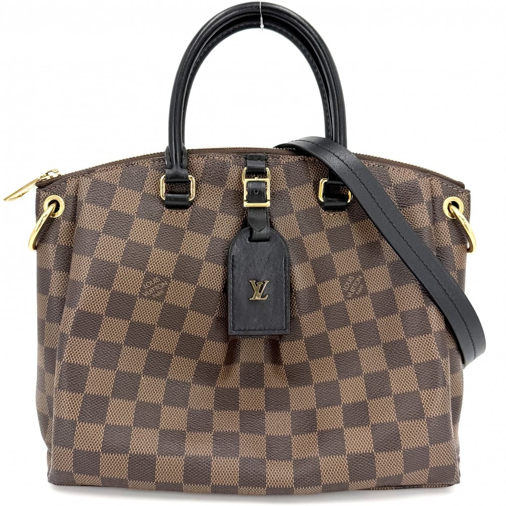 LOUIS VUITTON ルイヴィトン 2WAY ダミエ オデオントートPM ハンドバッグ ショルダーバッグ 肩掛け 斜め掛け ブラウン 茶 N45282    ゴールド金具 レディース【中古品】