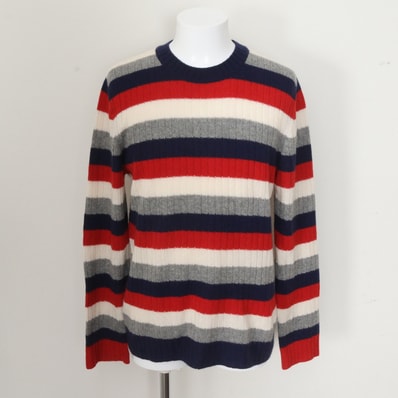 ■美品 グッチ カシミヤ 100% ボーダー 長袖 456874 ニット
