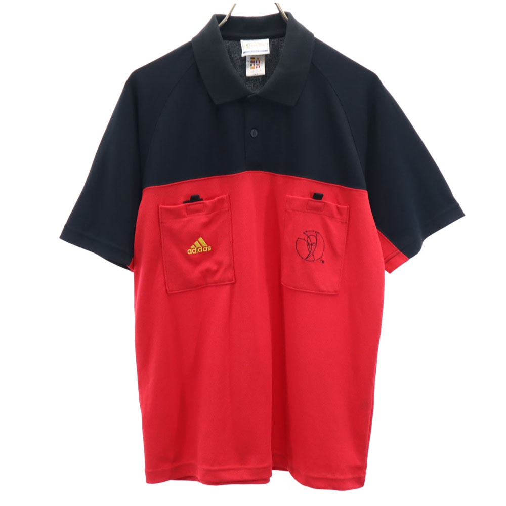 adidas アディダス 2002 FIFA WORLD CUP 半袖 ポロシャツ M レッド 他 日韓 ワールドカップ