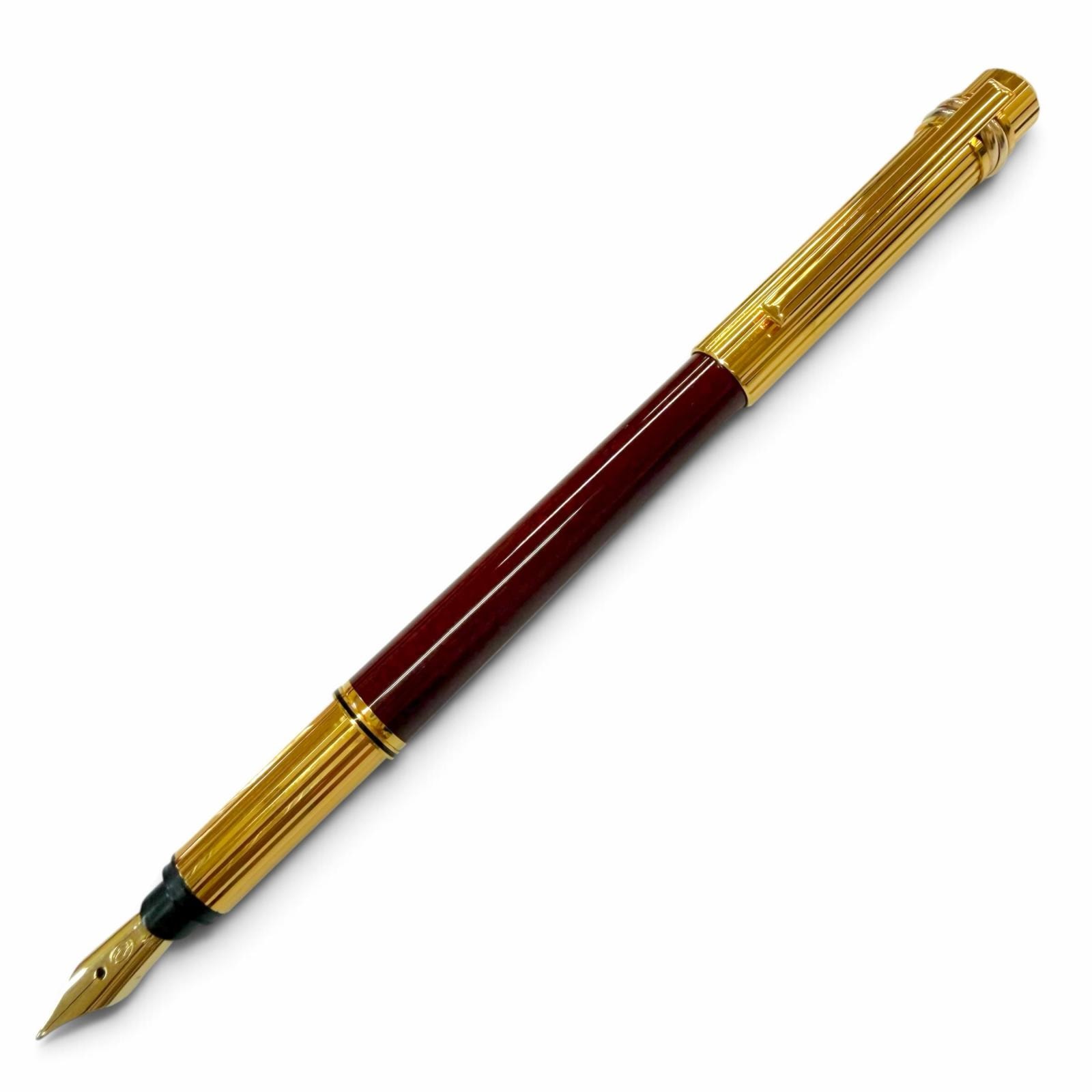 極美品 カルティエ 万年筆 トリニティ ボルドー メンズ マーブル柄