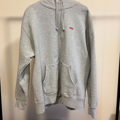 Supreme Small Box Facemask Zip Up Hooded Sweatshirt "Heather Grey"