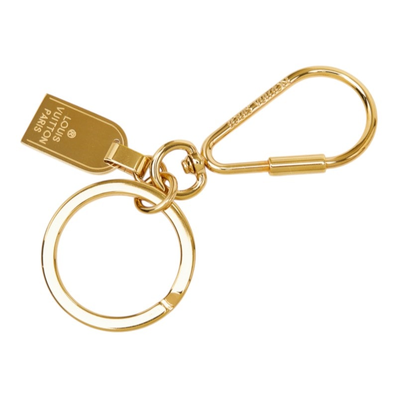 ルイ ヴィトン ポルトクレ ミニトラベル プレートタグ キーリング キーホルダー M65996 ゴールド メッキ レディース LOUIS VUITTON 中古
